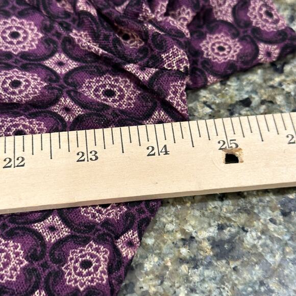 INC Top Plus 2X Purple All Over Print Ruffle Neck Popover Short Sleeve Y2K - Picture 5 of 6